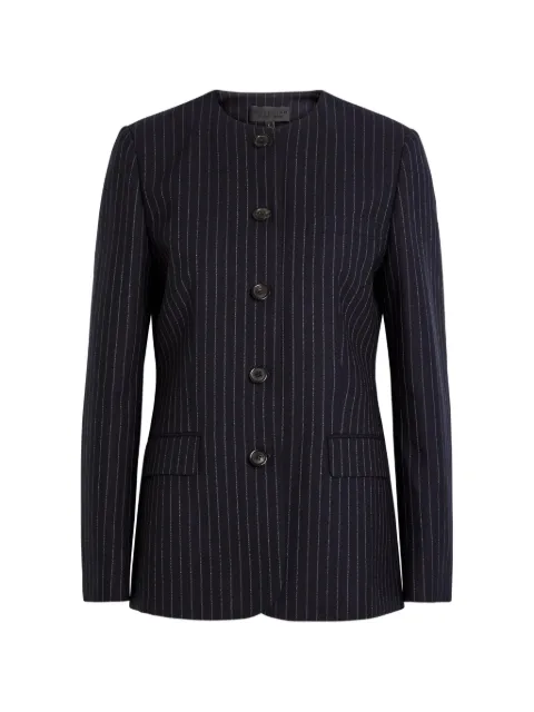 Nili Lotan pinstripe-print collarless jacket Blue 13511W1607