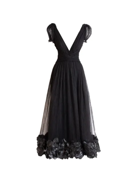 Gemy Maalouf puffed-shoulders midi dress Black LPW236812MD