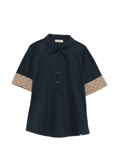 Herno printed-cuff polo top Blue JPL00122D520639200