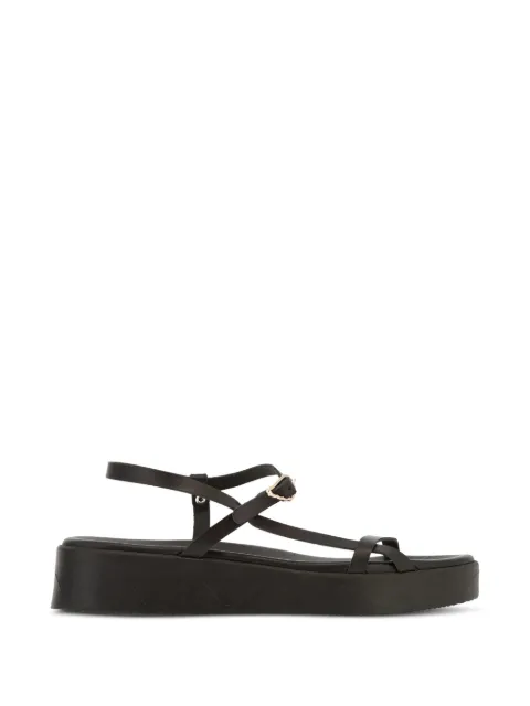 Ancient Greek Sandals Politia leather sandals Black POLITIAVACHETTA