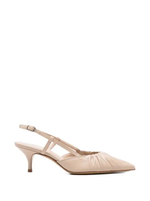GUGLIELMO ROTTA Asphie ruched slingback pumps Neutrals 71660002