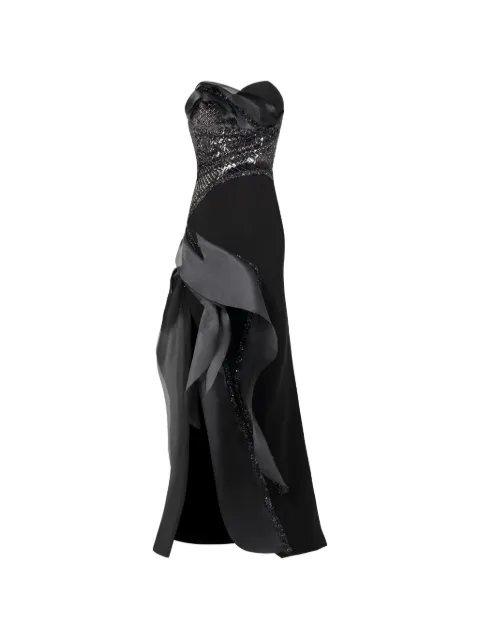 Gaby Charbachy sequin-embellished strapless gown Black GCS2021