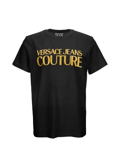 Versace Jeans Couture logo-print T-shirt Black 80GAHT00CJ00T