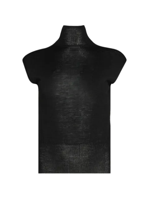 Rick Owens turtleneck knitted vest Black RP01F6606M