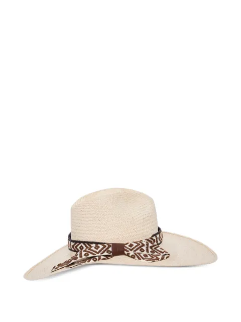 Johanna Ortiz patterned ribbon hat Neutrals AC02776