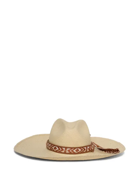 Johanna Ortiz geometric-pattern band hat Neutrals AC02712