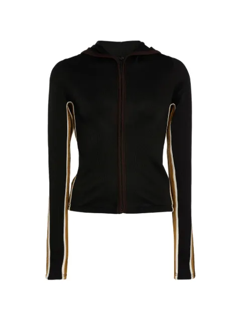 Christopher Esber ribbed zip-up hoodie Black 25041273