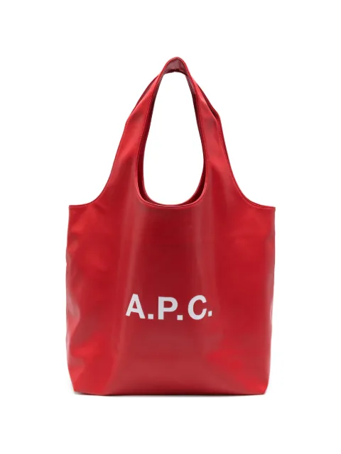 A.P.C. logo-print tote bag Red PUAATM61565