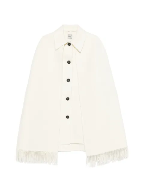 TOTEME fringed-hem coat Neutrals 261WRO266FB0471