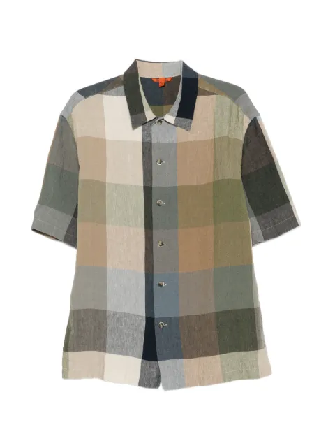 Barena Galia check-pattern short-sleeve shirt Neutrals CAU54663164