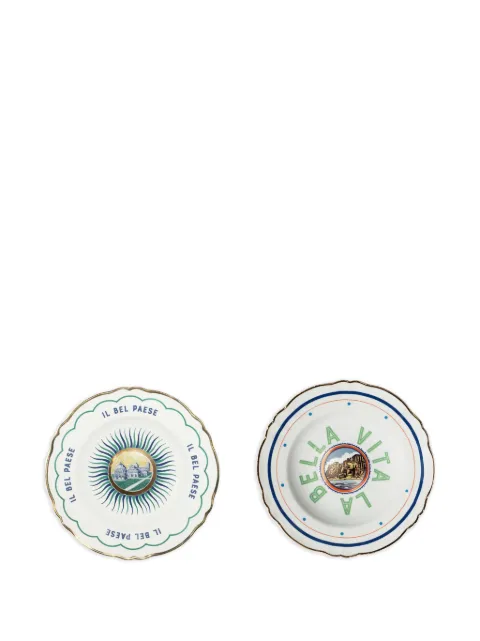 Bitossi Home scalloped printed plate (set of two) White BEL020434SET2