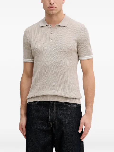 Joop! ribbed short sleeve polo shirt Neutrals 30100018