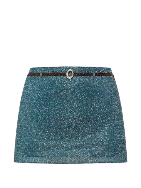 Oséree Lumière belted micro skirt Blue LIS261