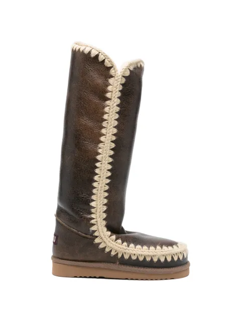 Mou contrast-trim boots Brown FW101002C