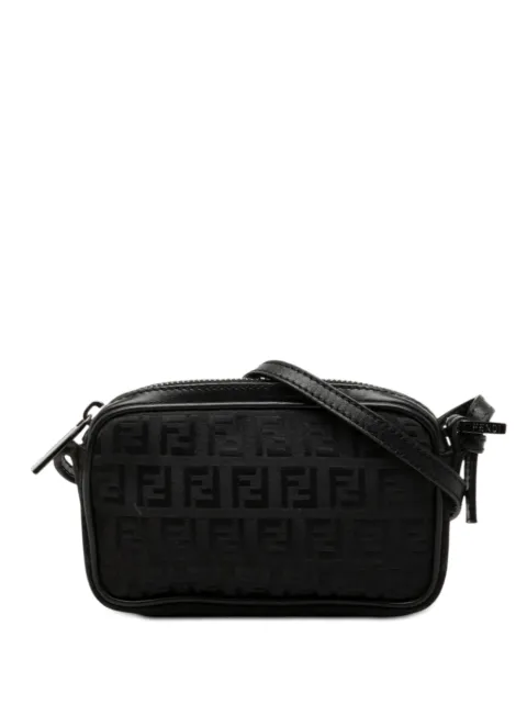 Fendi Pre-Owned 2000-2010 Mini Zucchino Canvas Zip crossbody bag Black STTGD8U5DYX18U8F