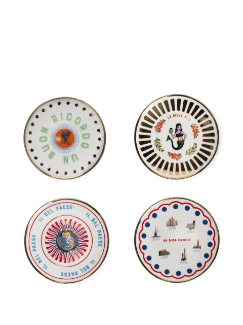 Bitossi Home little printed plates set White BEL20101256