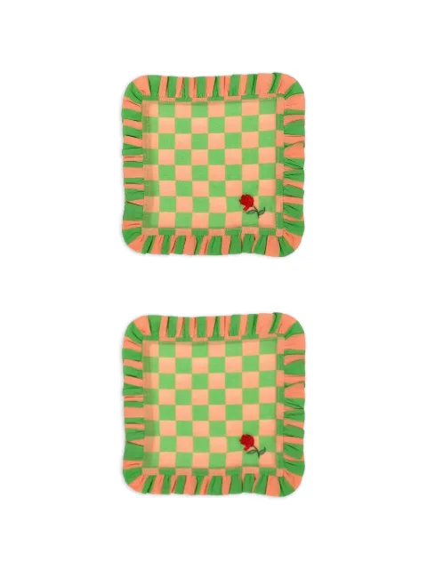 Bitossi Home ruffled checked homeware Green TAM00002