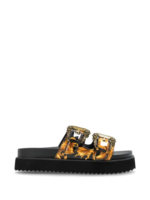 Versace Jeans Couture buckled Barocco-print sandals Black 80VA3SM1ZS366