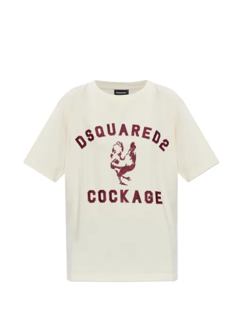 DSQUARED2 cotton graphic T-shirt Neutrals S75GD0520D20108