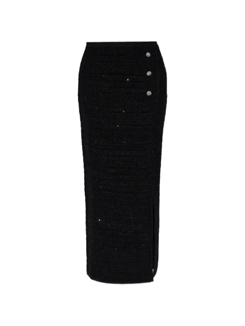 Alessandra Rich sequin-embellished knitted midi skirt Black FABX4353K4722