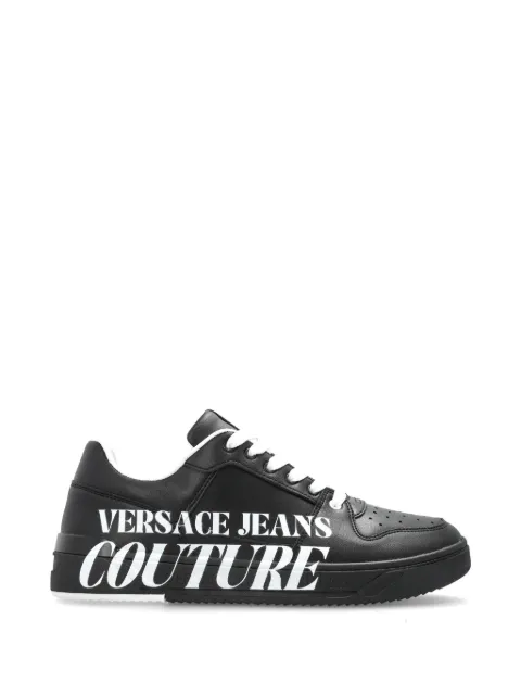 Versace Jeans Couture logo-print leather sneakers Black 80YA3SJ5ZPB88