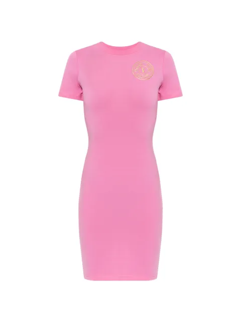 Versace Jeans Couture logo-print day dress Pink 80HAOT02CJ03T