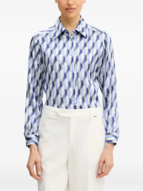 LUISA SPAGNOLI Belpasso pure silk shirt Blue 543131