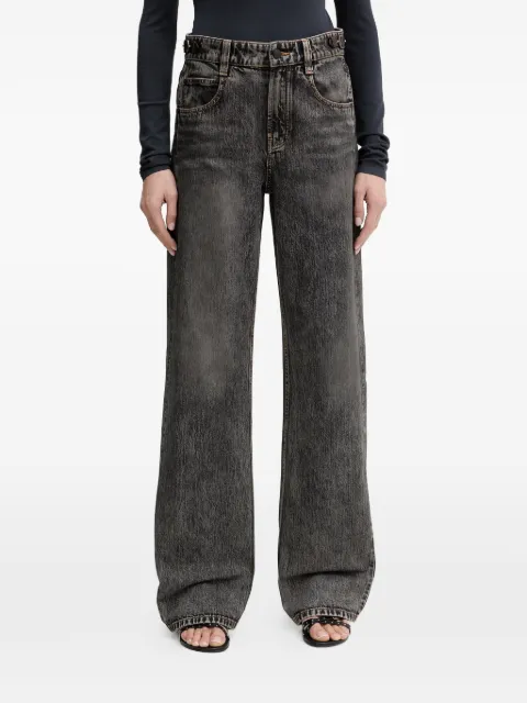 Miss Sixty leather-panel loose-fit denim jeans Black 6S3JJ43900
