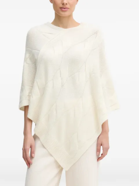 Benetton cable-knit poncho White 10K1DU01S