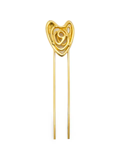Jennifer Gibson Jewellery 1980s heart-motif hair pin Gold JGJBALENHRT