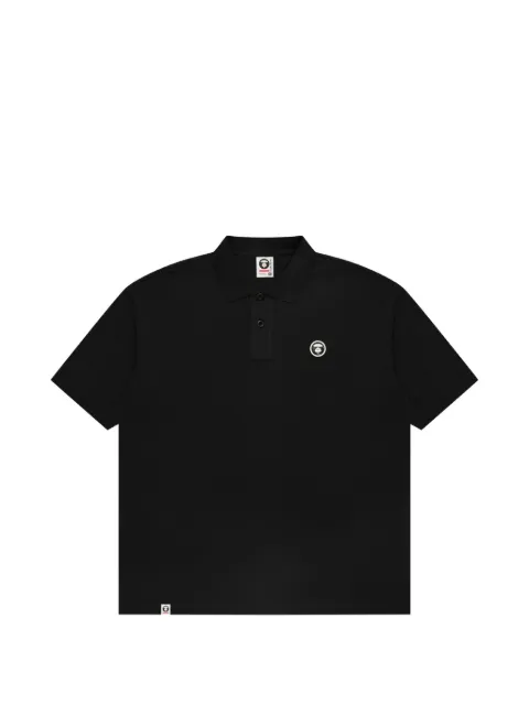 AAPE BY *A BATHING APE® Moonface logo-plaque polo shirt Black APO1813XXQ