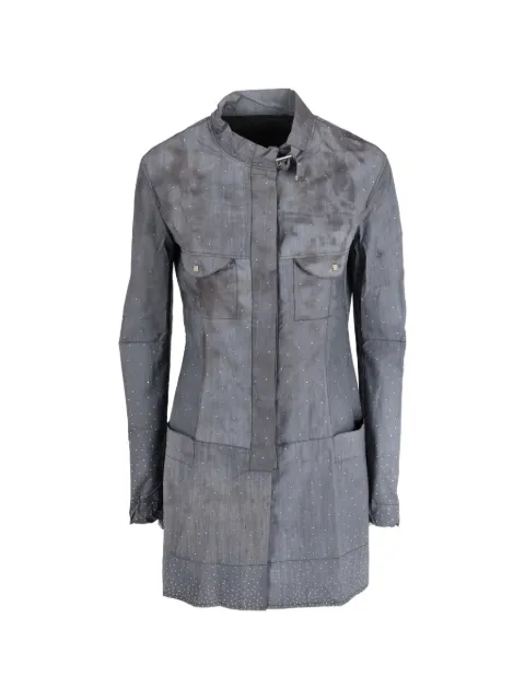 Fendi Pre-Owned stone-embellished coat Grey W251111815
