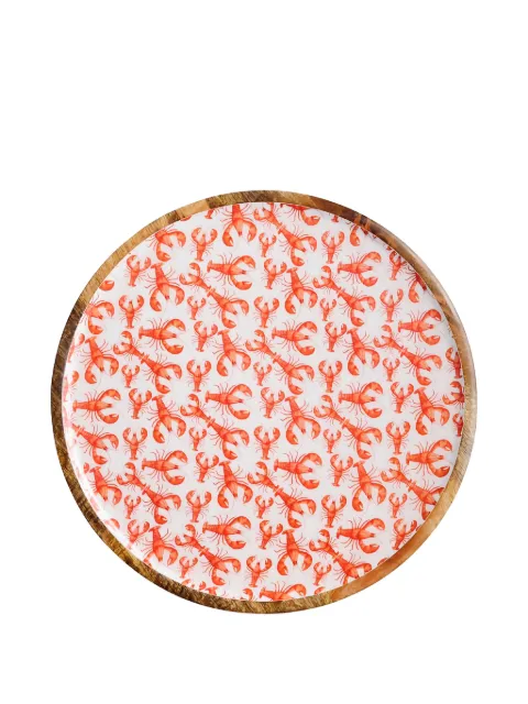 Chehoma large lobster-print tray White 40127