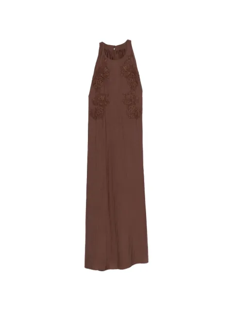 ERMANNO FIRENZE embroidered maxi dress Brown D48EQ058ES7MFB24