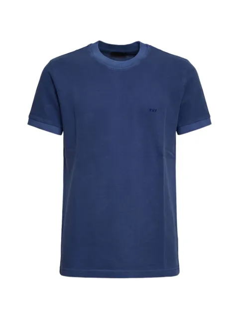 Fay piqué embroidered T-shirt Blue NPMB352136TZEFU211