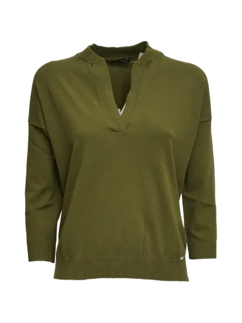 Fay ribbed V-neck sweater Green NMWC1526400ZGP