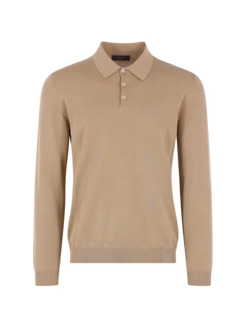 Zanone long-sleeve polo sweater Brown 810232ZQ307