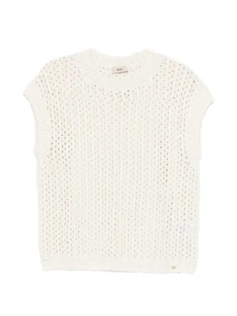 Herno open-stitch knitted top Neutrals MG000237D72114