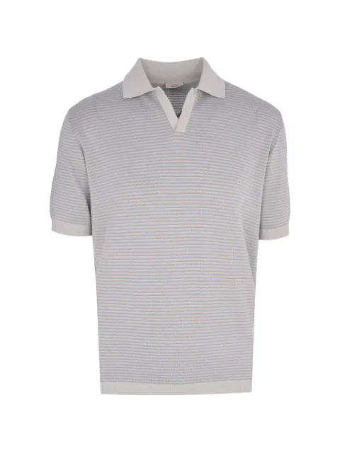 Agnona knitted striped polo shirt Blue K311U357H1412