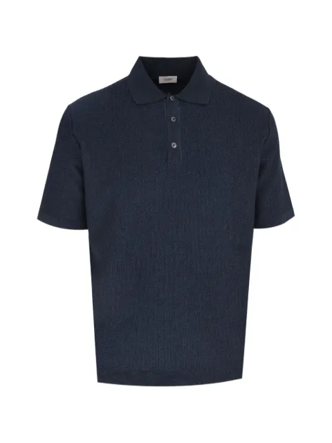 Agnona jacquard knitted polo shirt Blue K311U255D1812