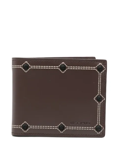 ETRO embroidery leather wallet Brown MP2D0001AR483
