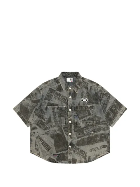 AAPE BY *A BATHING APE® print short-sleeve shirt Black ASR8570XAQ