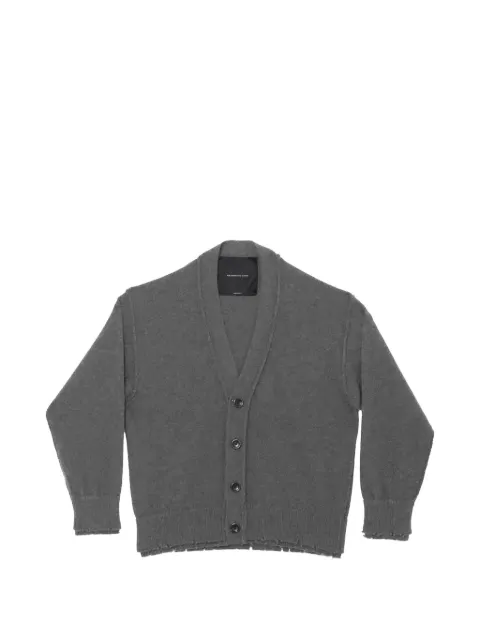 FEDERICO CINA frayed button cardigan Grey FCCOKCR0501GREY