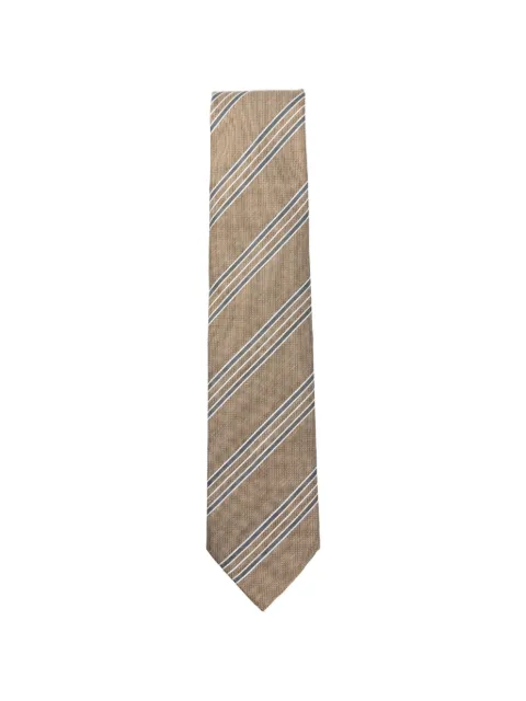 Brioni striped silk tie Neutrals O61D00PD486