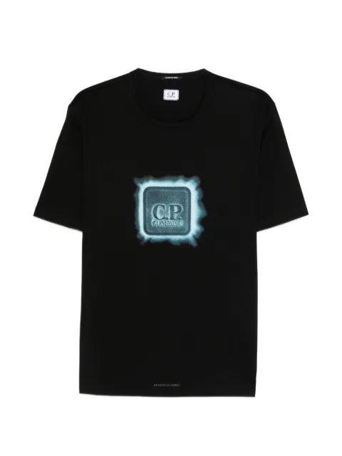 C.P. Company Metropolis series mercerized jersey short sleeves badge T-shirt Black 20CLTS054A006370W999