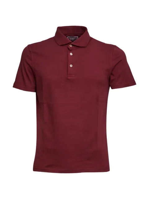 Fedeli mother-of-pearl button polo shirt Red TUD00120