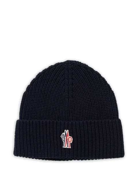 Moncler Grenoble logo-patch beanie hat Blue L10973B00006M9800