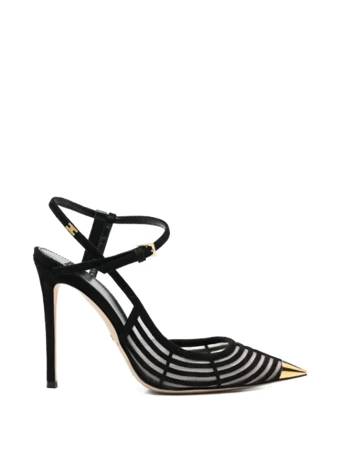 Elisabetta Franchi slingbacks in suede and tulle Black SA01L62E2