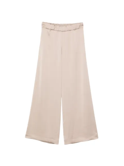 D.Exterior wide-leg trousers Brown 626638ARGI