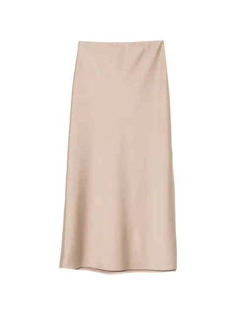 D.Exterior side-slit maxi skirt Brown 62907